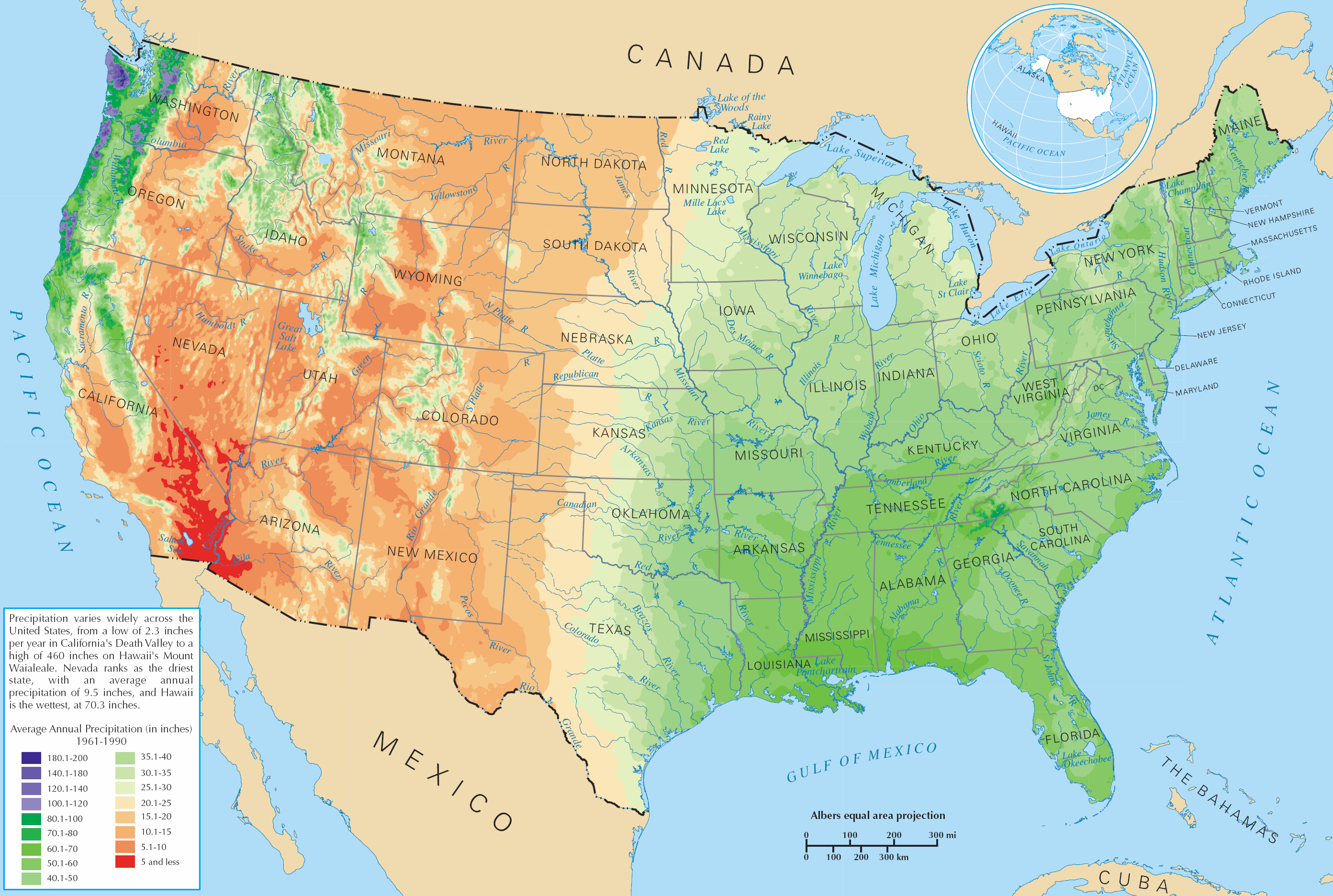 us precipitation inches